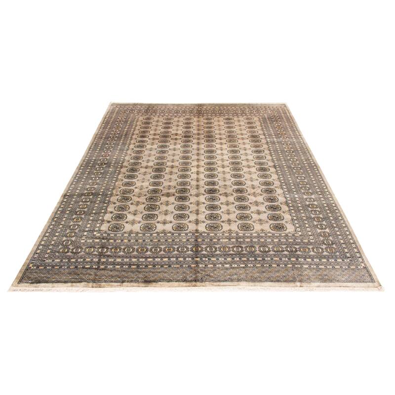 Finest Peshawar Bokhara Grey Rug 9'4" x 12'2" - 9'4 x 12'2