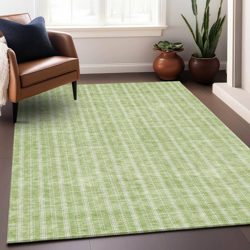 Premium Washable Super Soft Stripe Mayfield Rug - Aloe - 2'6" x 3'10"