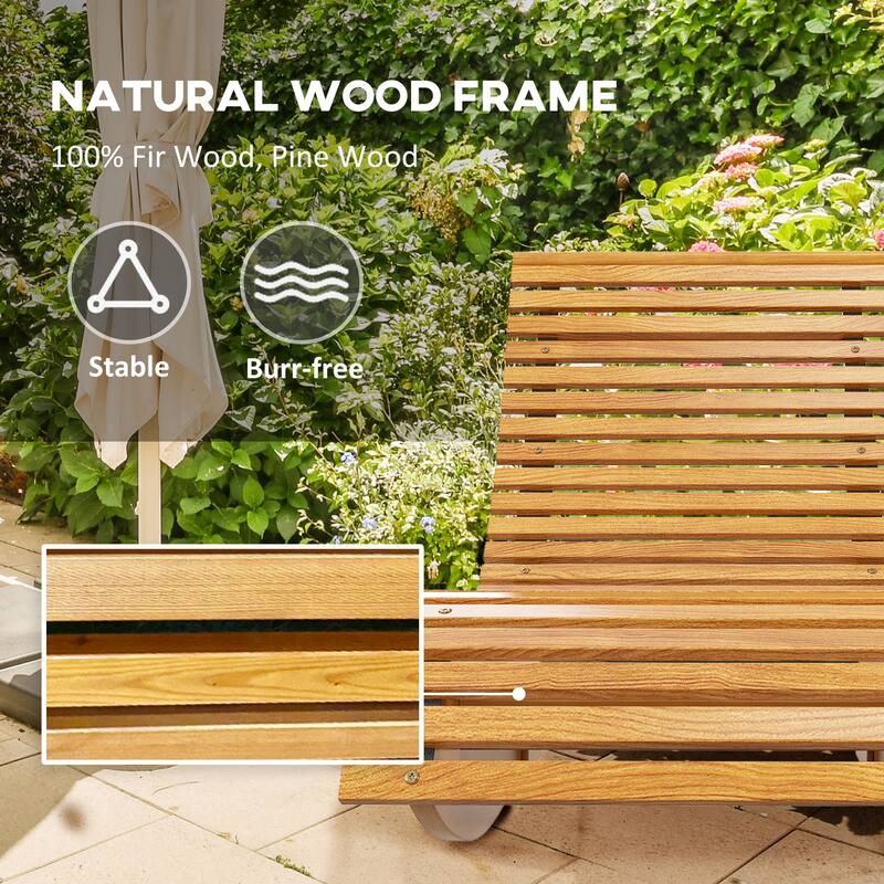Outdoor Wooden S-Shape Rocking Chair with Slatted Seat and High Back