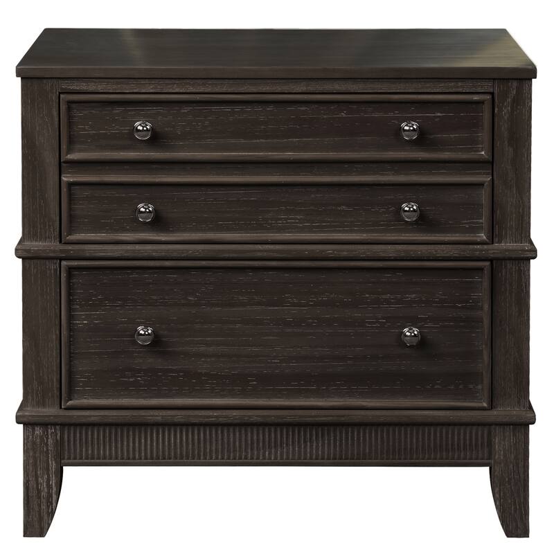 3-Drawer Natural Nightstand