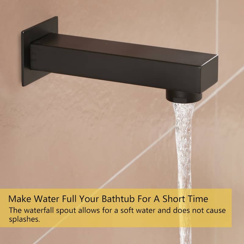 3-Function 12-In Wall Mounted Shower System with Tub Faucet