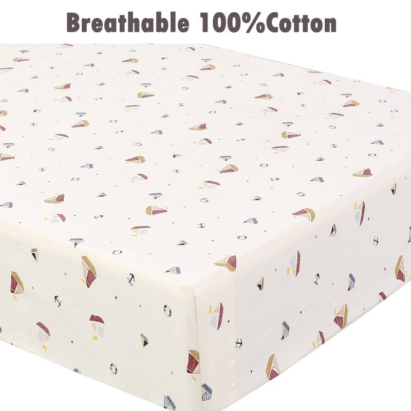 Polka Dot Animal Bear Friends ABC&123 Unisex Multi-color Cotton Toddler/Baby Crib Child Fitted Sheet Set (Pack of 3) - N/A