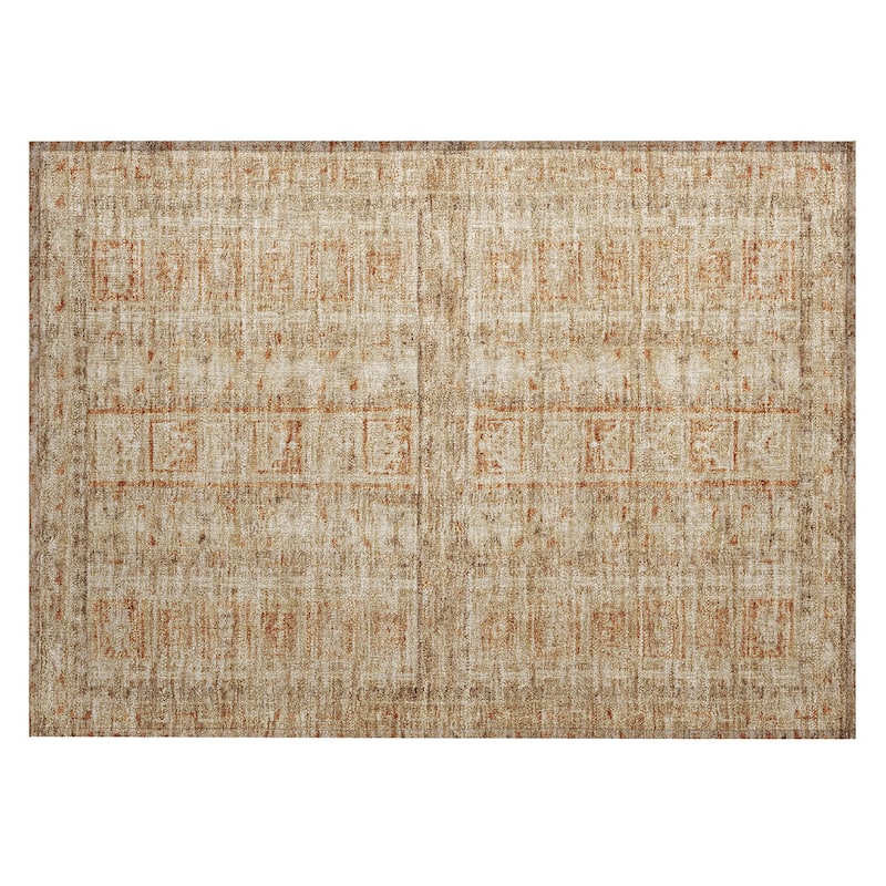 Machine Washable Indoor/Outdoor Global Traditional Chantille Rug