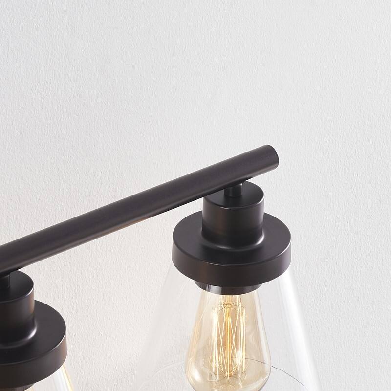 KAWOTI 30.6 inch 4-Light Bathroom Vanity Light with Bell Glass Shade