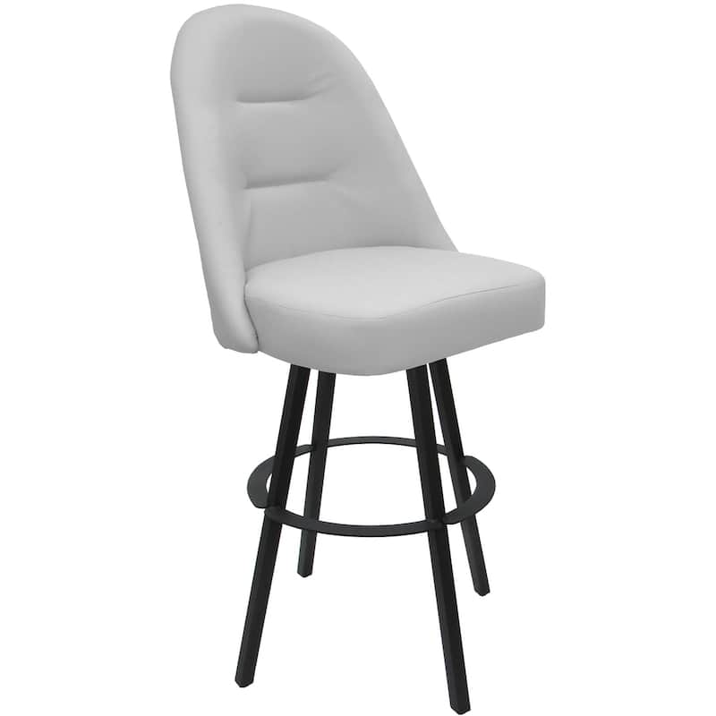 Swivel Counter Bar or Extra Tall Metal Bar Stool - M-235 Warren Base - N/A - White Vinyl - Gray - Counter Height