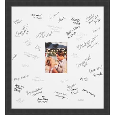 Mezzanotte Signature Mat Picture Frame - Autograph Photo Frame Guest Book Alternative for Weddings, Graduations, or Retirement