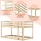 preview thumbnail 2 of 7, Solid Wood Bunk Bed Frame Twin Over Twin Low Bunk Bed W/ Ladder