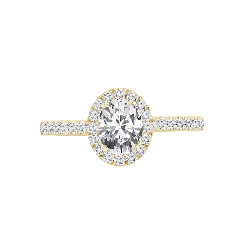 Auriya 14k Gold 1 1/2ctw Oval Halo Diamond Engagement Ring (H-I, I1-I2)