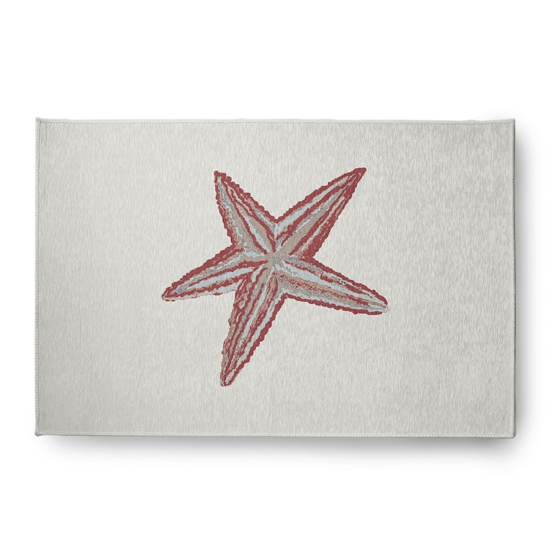 Starfish Nautical Indoor/Outdoor Rug - Ligonberry Red - 4' x 6'