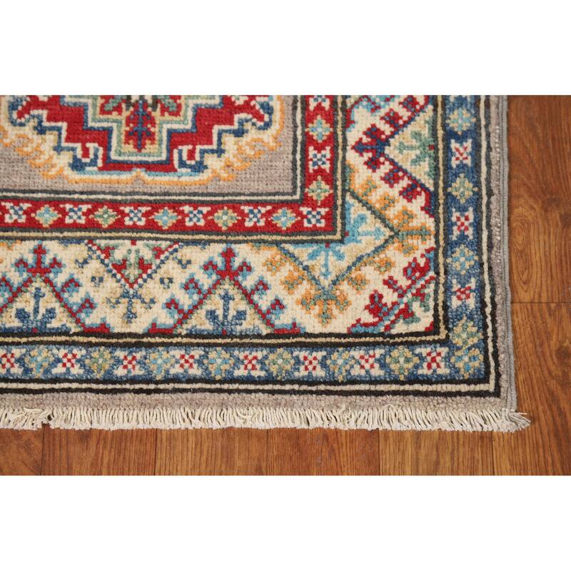 Kazak Oriental Foyer Rug Hand-Knotted Wool Carpet - 2'0"x 3'0"