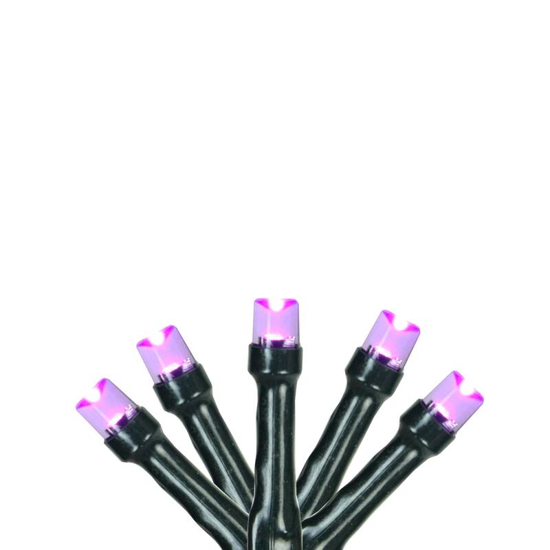 20 Purple LED Wide Angle Mini Christmas Lights - 6.25 ft Green Wire - 6.25'