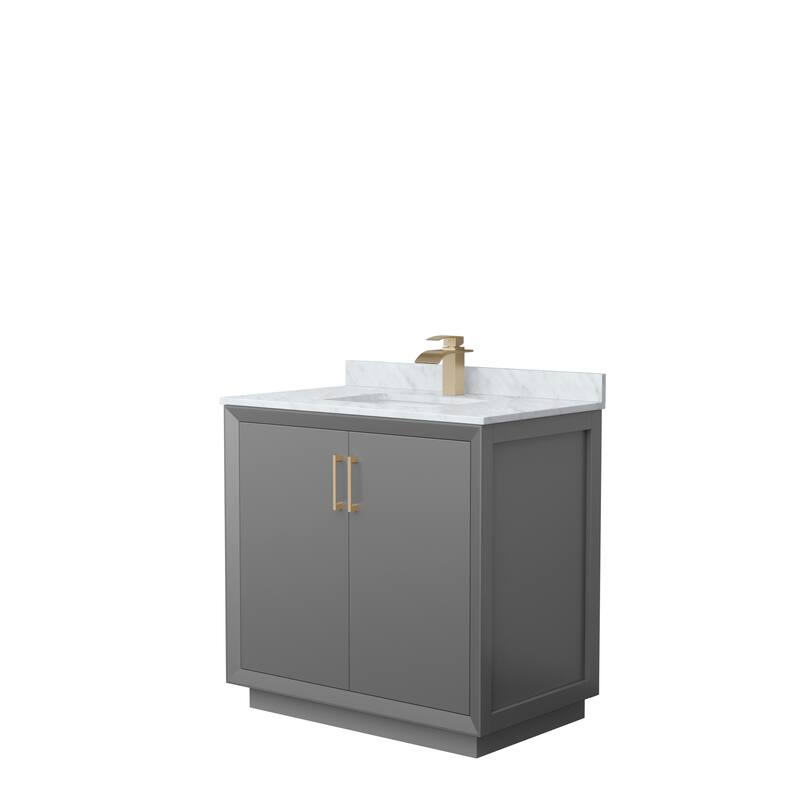 Strada 36-Inch Single Vanity Set, Carrara Marble Top
