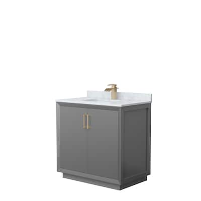 Strada 36-Inch Single Vanity Set, Carrara Marble Top