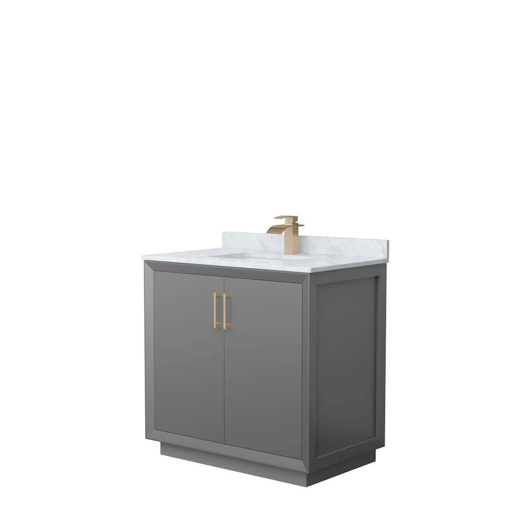 Strada 36-Inch Single Vanity Set, Carrara Marble Top