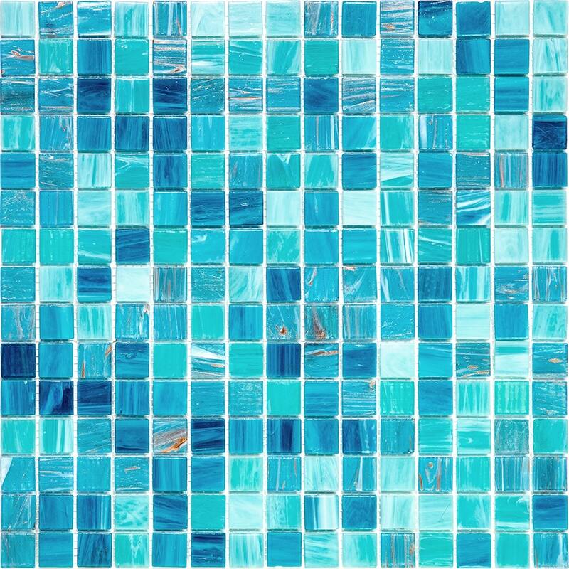 Apollo tile 12" x 12" Mingles Glossy Turquoise Green Glass Tile (20 sq ft/case) - 20 Pack