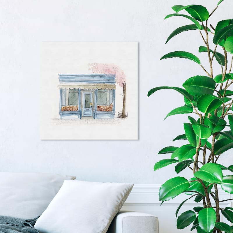 Wynwood Studio 'Le Petit Bakery' Food and Cuisine Wall Art Canvas Print Baking Essentials - Blue, Pink - 20 x 20