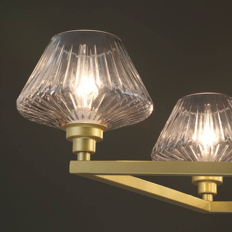 Acroma - 8 Light Steel & Glass Dimmable Chandelier - N/A