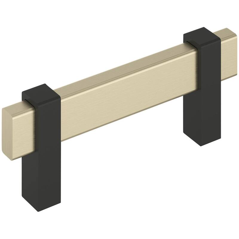Amerock BP36722 Mulino 3" Center to Center Bar Cabinet Pull - Golden Champagne / Matte Black
