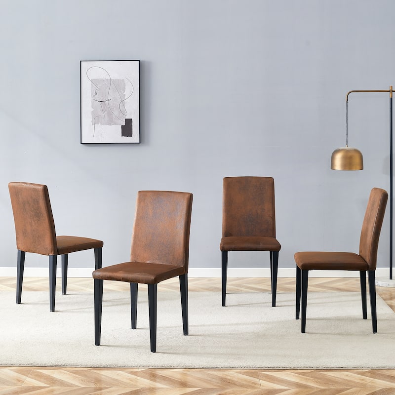 Dining Chairs Set of 4, Modern Kitchen Chairs with Black Metal Legs Side Chairs for Dining Room