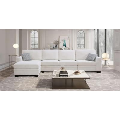 5 PCS Corduroy Flexible Combination Sectional Sofa Couch