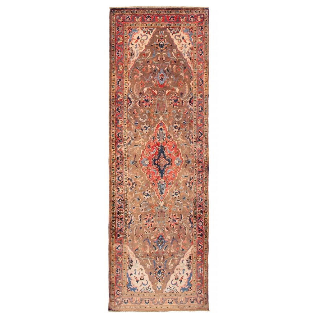 ECARPETGALLERY Hand-knotted Andelz Brown Wool Rug - 3'7 x 10'10