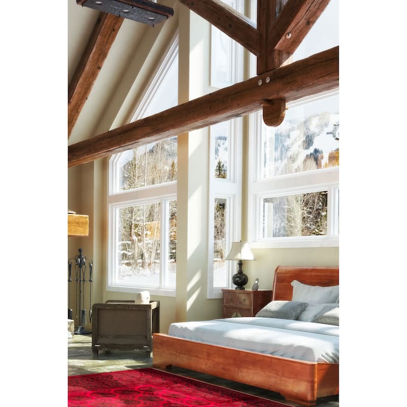 ECARPETGALLERY Hand-knotted Akhjah Red Wool Rug - 6'8 x 8'8