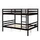 preview thumbnail 18 of 41, Full over Full Wooden Bunk Bed,High Guardrail,Ladder,Kids Teens,Dorm