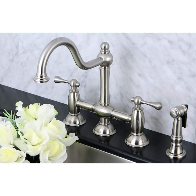 Kingston Brass Restoration 1.8 GPM Bridge Kitchen Faucet - Includes