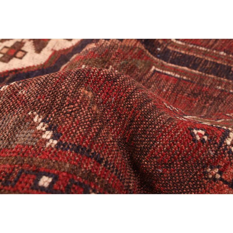 ECARPETGALLERY Hand-knotted Melis Vintage Red Wool Rug - 4'4 x 7'7