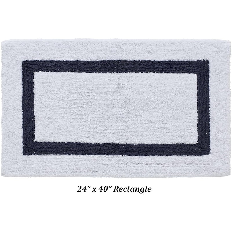 Better Trends Hotel Collection in Race Track 100% Cotton Super Absorbent Reversible Double Sided Machine Washable Bath Mat Rug