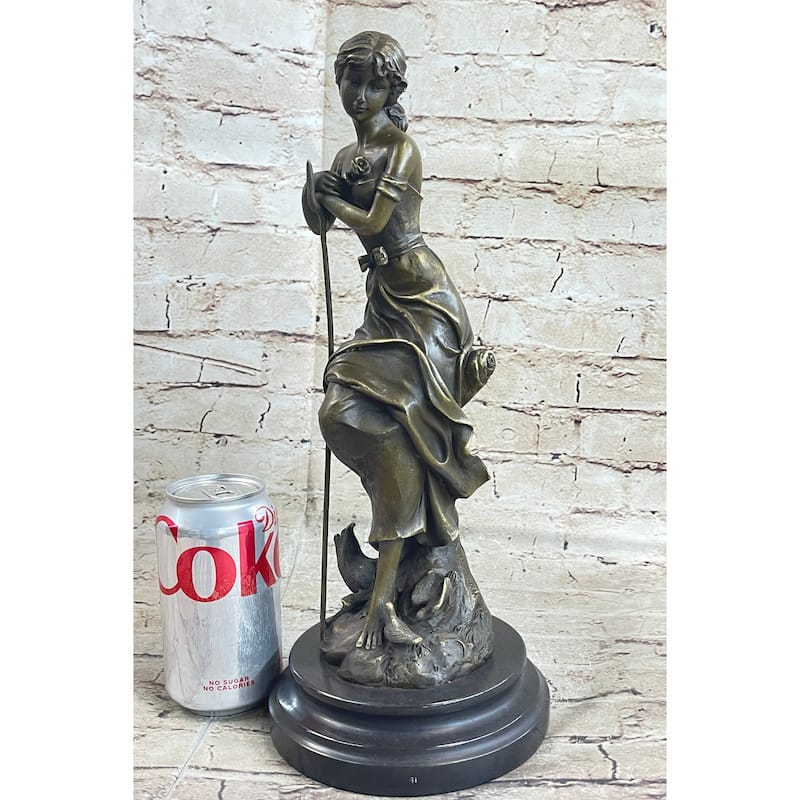 Dreaming By Auguste Moreau Art Deco Nouveau Clic Elegant Woman Bronze Statue