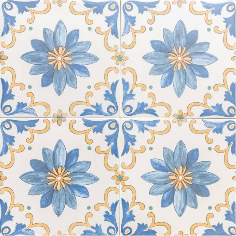 Monastery 8in x 8in Porcelain Floor and Wall Tile - Blue - 8 x 8 Sample