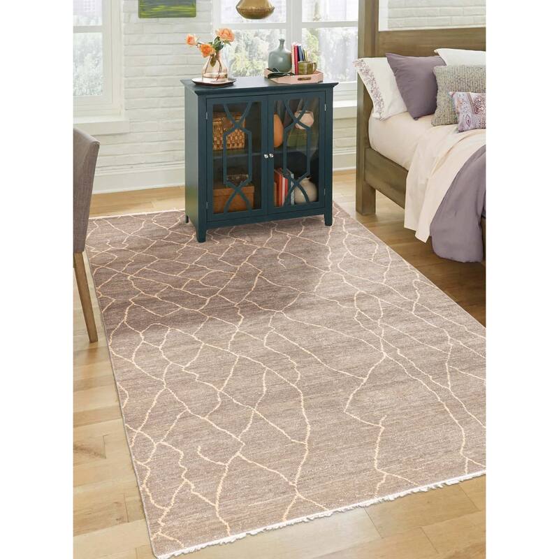 ECARPETGALLERY Hand-knotted Mystique Grey Wool Rug - 6'1 x 9'1