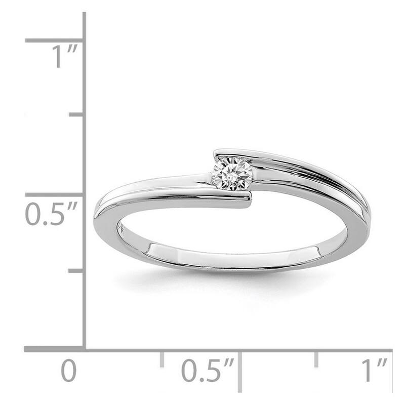 Curata 925 Sterling Silver Polished Diamond Ring