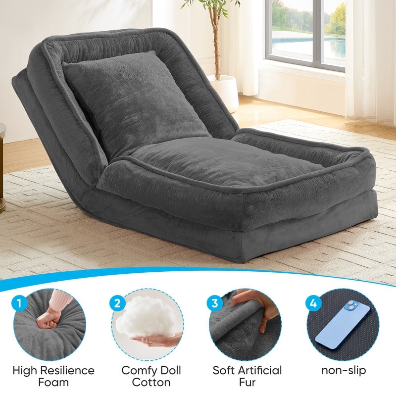 Versatile Foldable Lazy Sofa,3-in-1 Fold Small Tatami Sofa Bed,Lounge Chair Sofa, Human Friendly Pet Beds Lazy Sofa