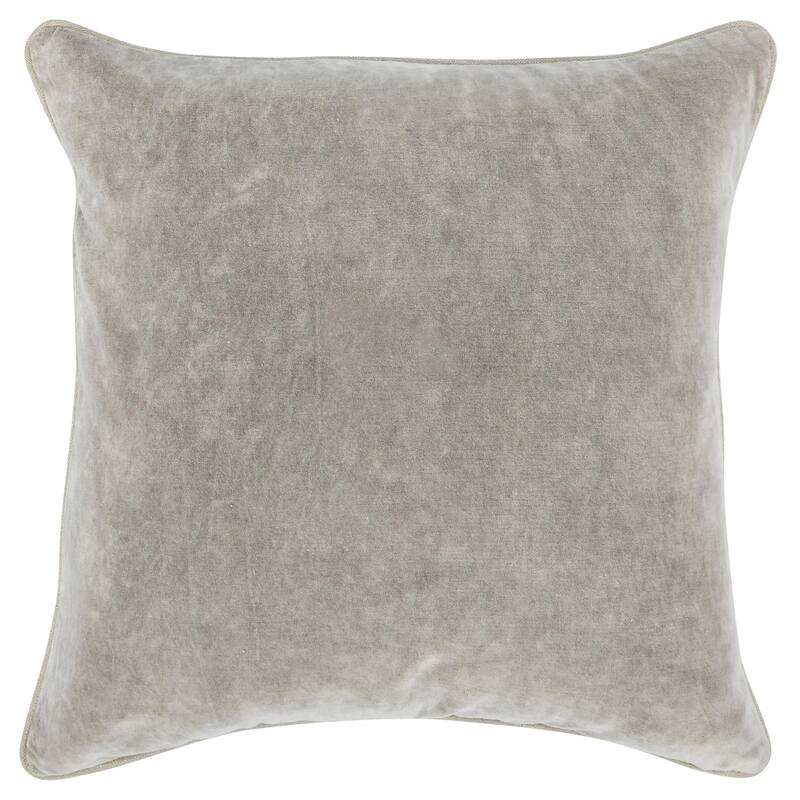 Villa by Classic Home Harriet Velvet Throw Pillow - 22x22 - Silver