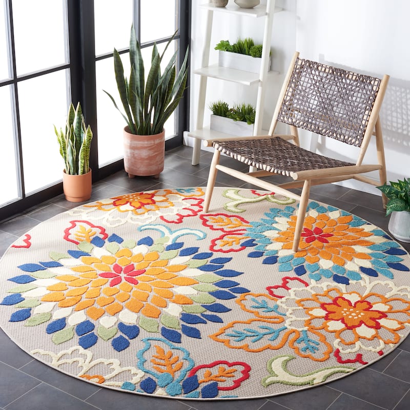 SAFAVIEH Cabana Gulzada Indoor/ Outdoor Waterproof Patio Floral Rug