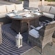 preview thumbnail 5 of 10, 7-Piece Patio Mixed Brown and Grey Sofa Set with Fire Pit Table
