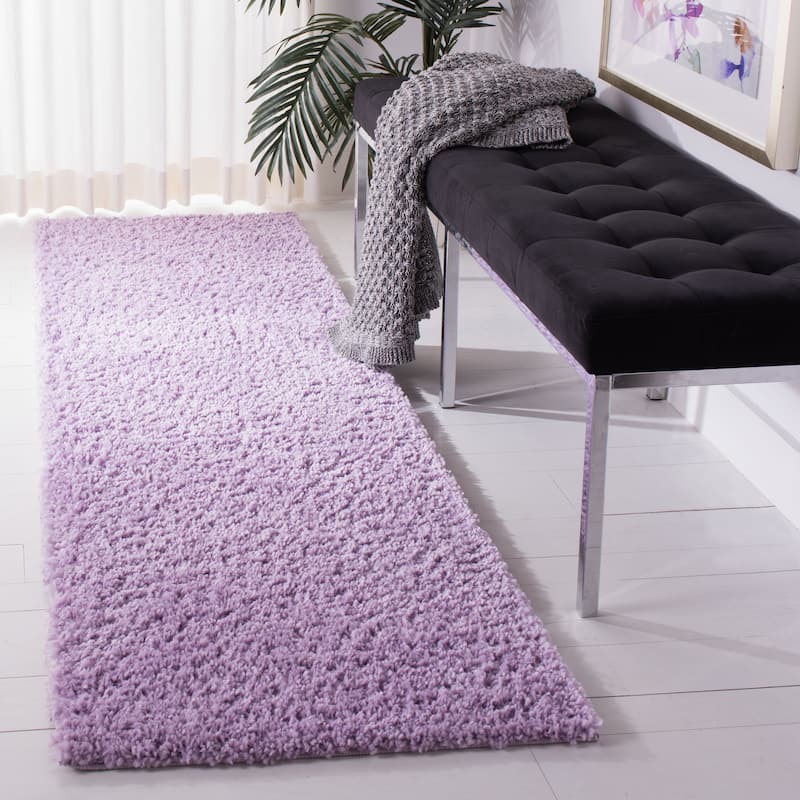 SAFAVIEH August Shag Solid 1.2-inch Thick Area Rug - 2'3" x 6' Runner - Lilac - Runner