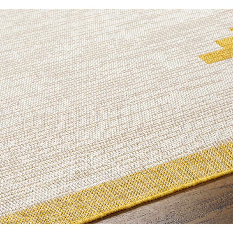 Hauteloom Caluya Living Room, Bedroom Patio Outdoor Area Rug - Blue, Gray, Navy - 2' x 2'11"