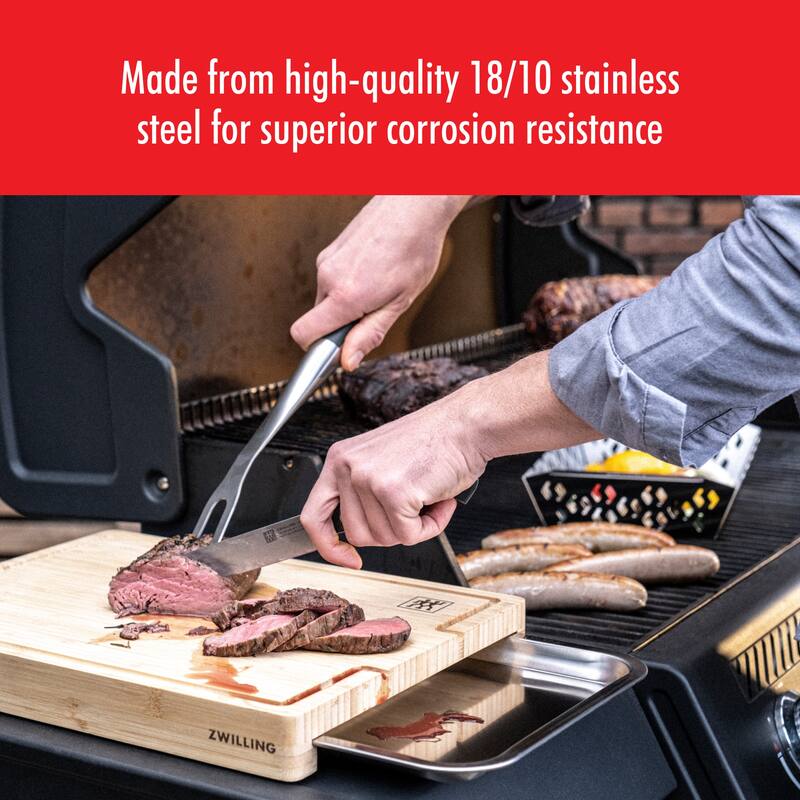 ZWILLING BBQ+ 16-inch Triple-Rivet Stainless Steel Grill Meat Fork - 1 unit