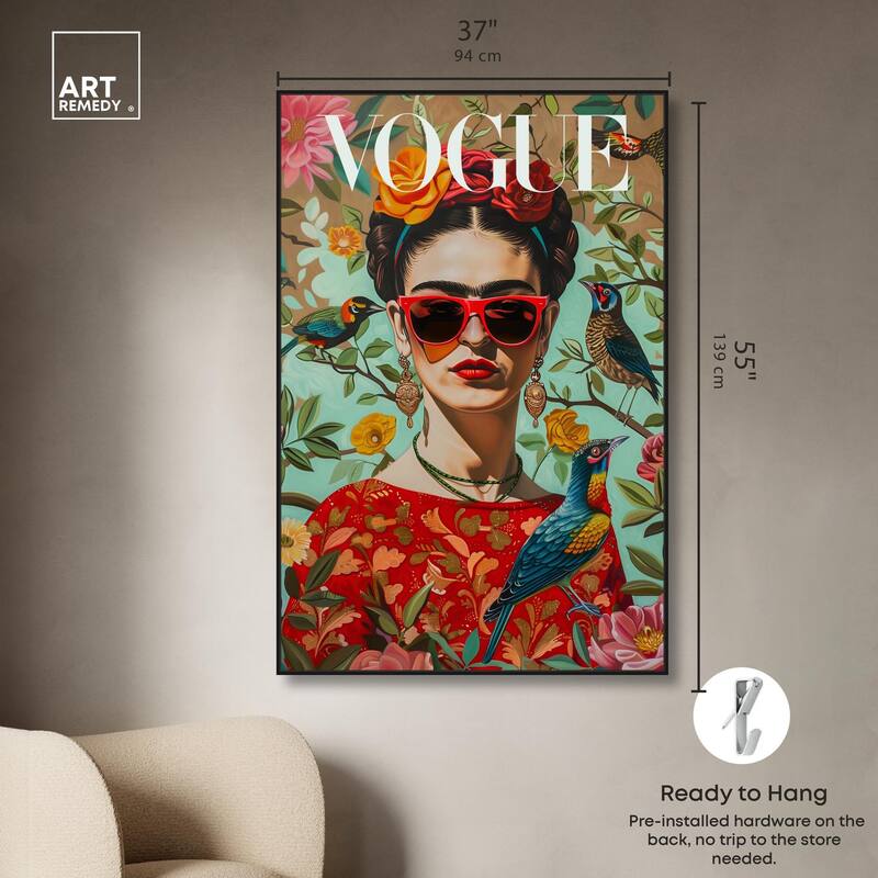 Birds and Icon Floral Canvas by Art Remedy