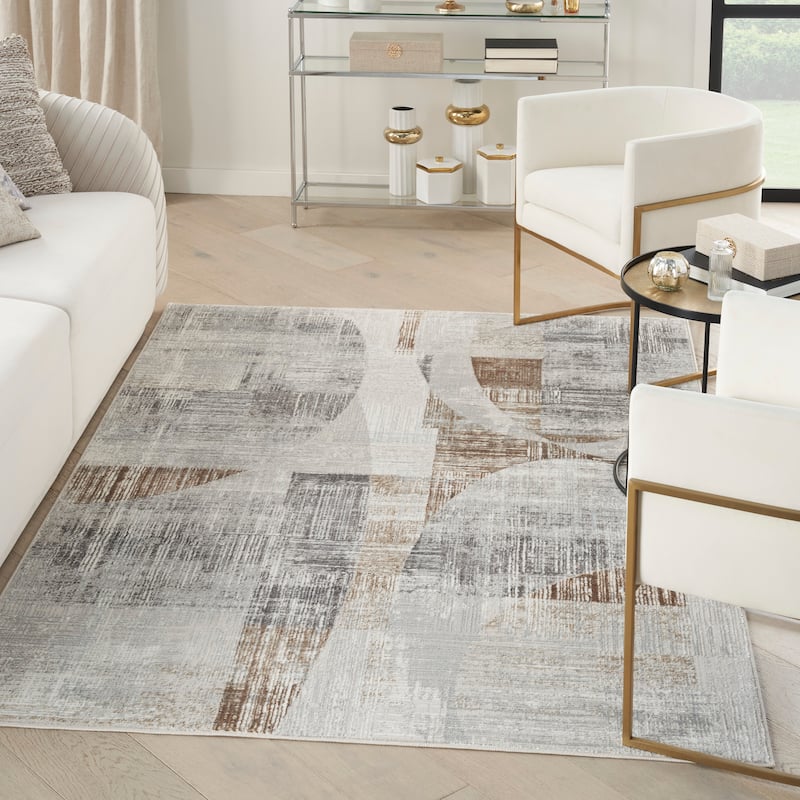 Nourison Home Iliana Indoor only Grey Abstract Area Rug