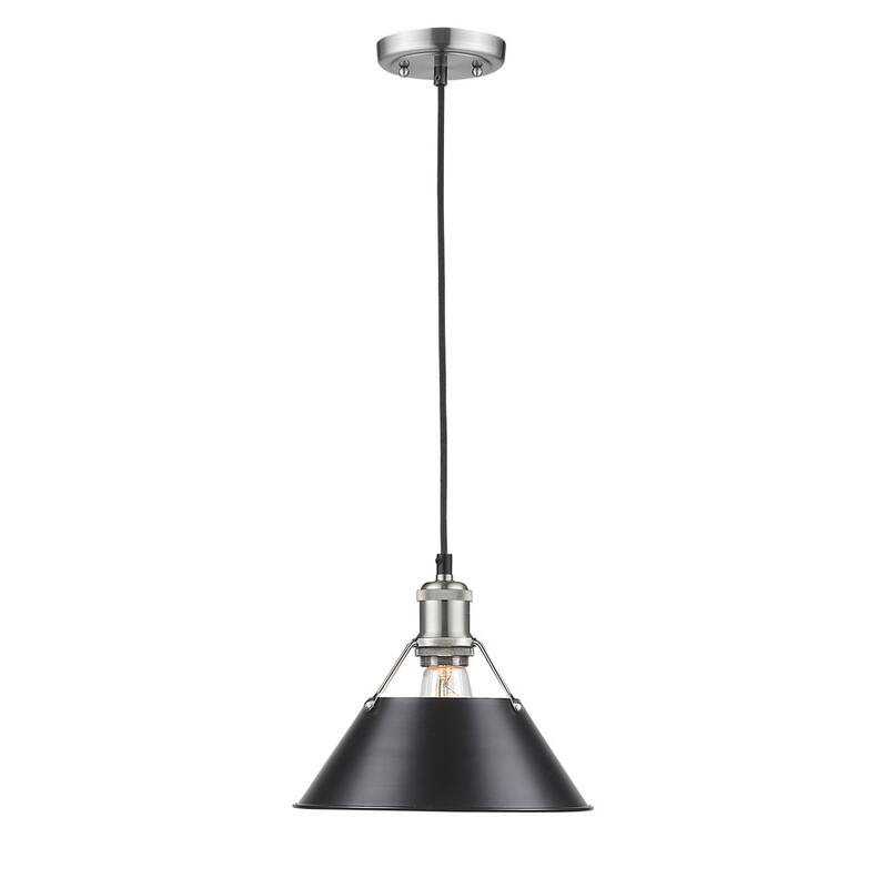 Orwell 10" Wide 1-Light Steel Pendant - N/A - Pewter with Matte Black