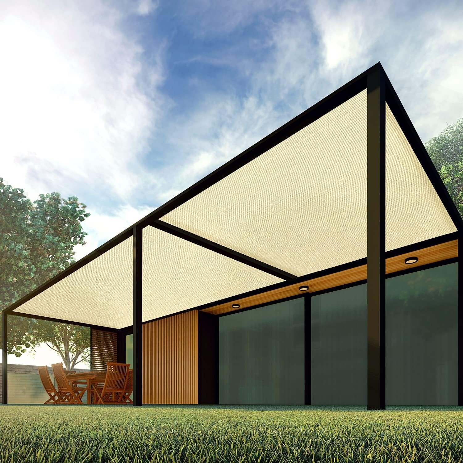 8' x 25' UV Block Shade Cloth for Outdoor Use, Beige