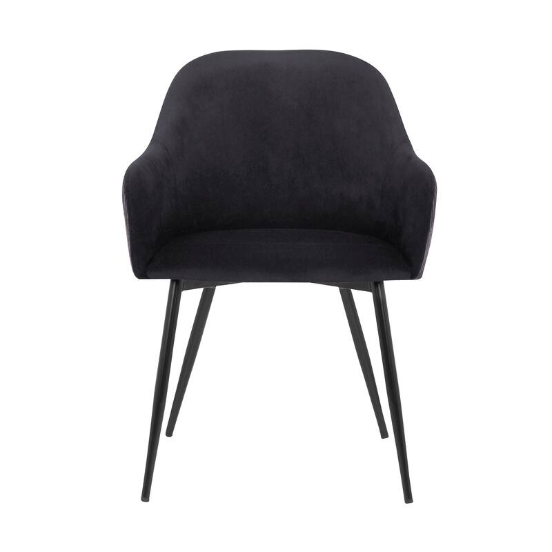 Pixie Two Tone Fabric Dining Room Chair with Black Metal Legs