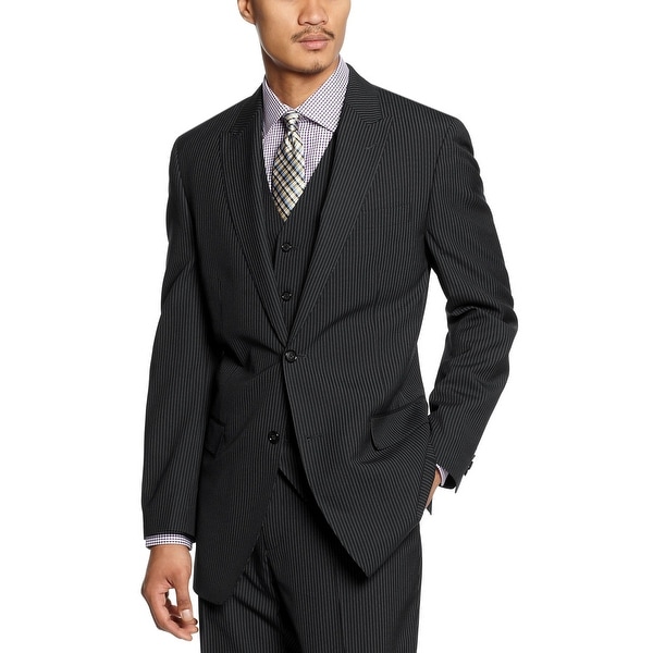 SEAN JOHN Black & White Pinstripe Blazer Two Button Sportcoat Peak