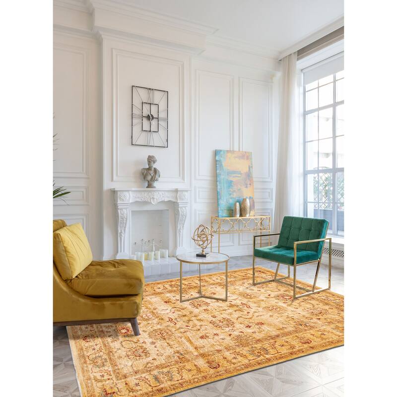ECARPETGALLERY Hand-knotted Chobi Finest Ivory Wool Rug - 6'9 x 9'9