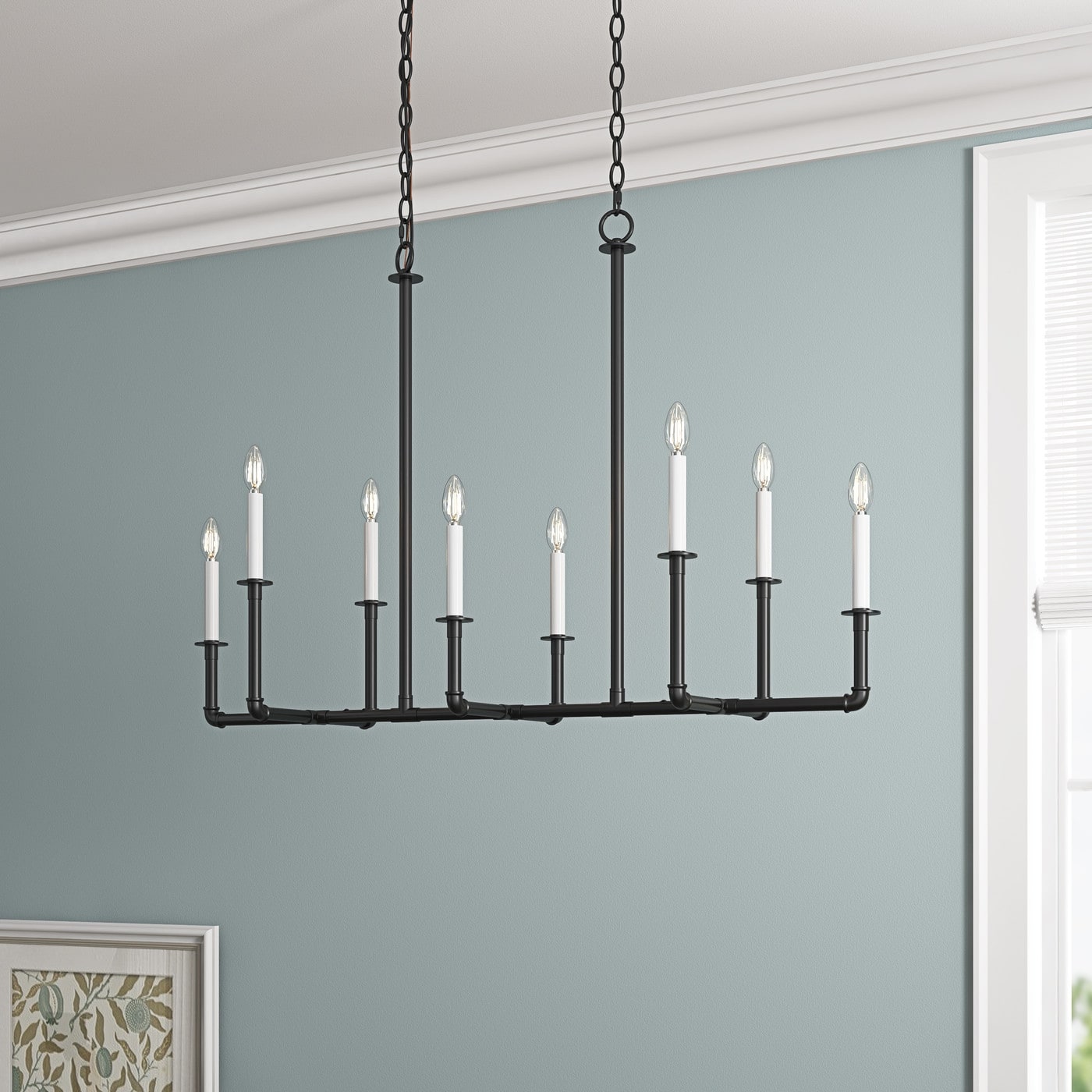 Linear candle chandelier top