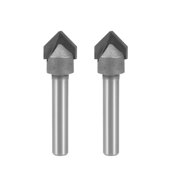 2pcs Router Bit 1/4 Shank 1/2 inch Dia 90 Degrees V Type End Mill Carbide